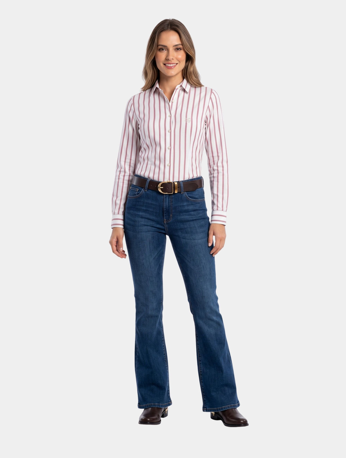 Camisa Algodão Hortênsia Listras Finas
