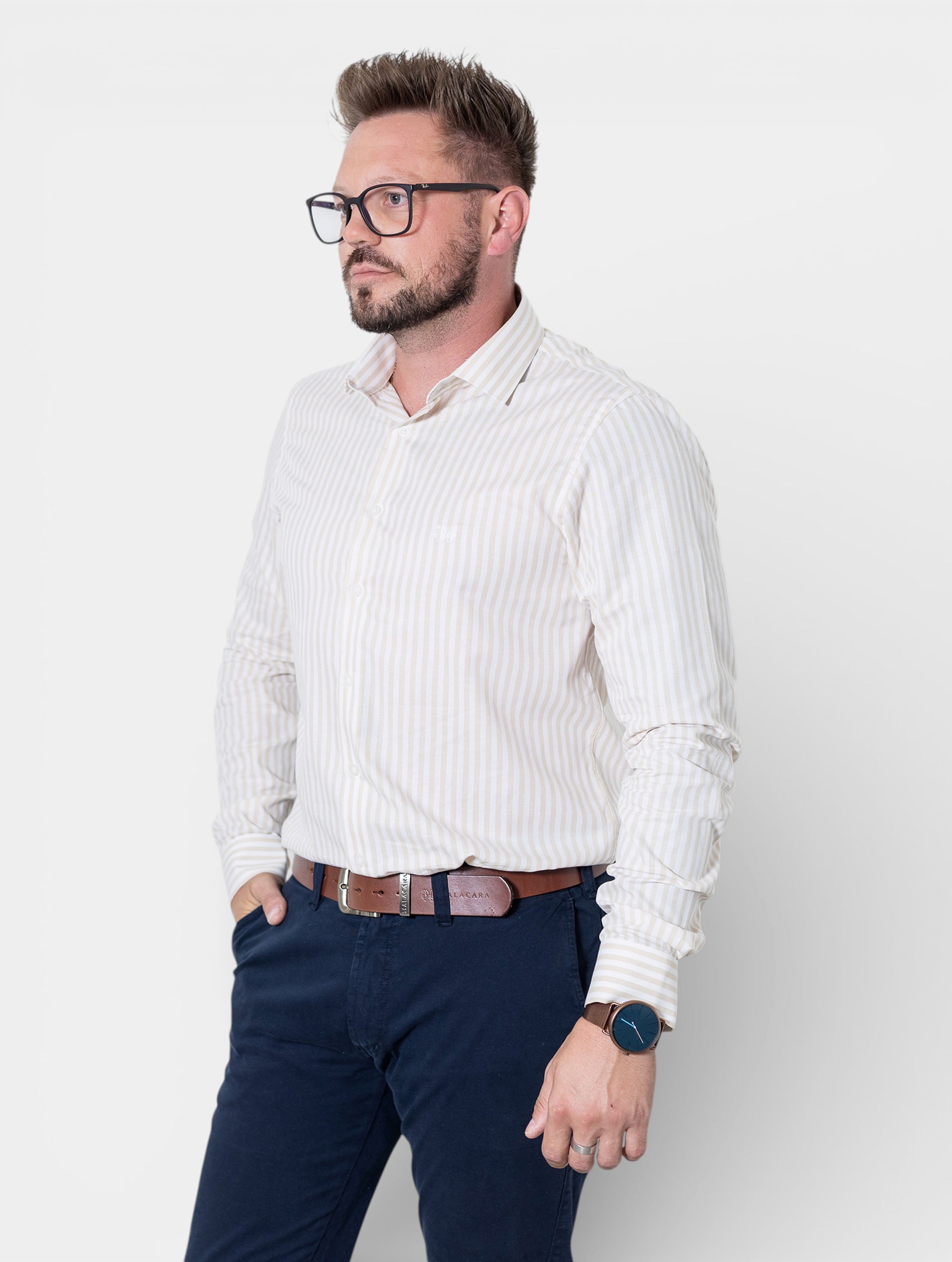 Camisa Algodão Estribo Listras