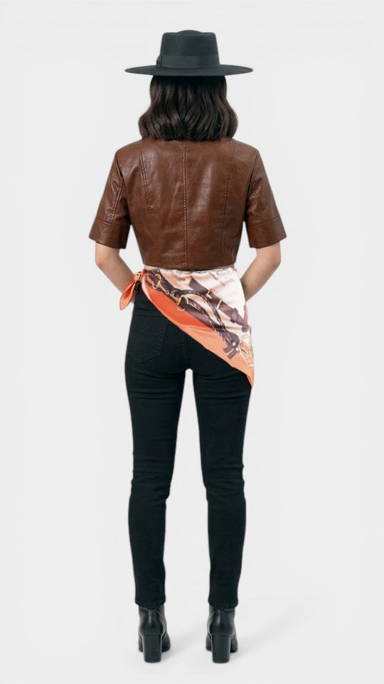 Cropped Couro Marcela