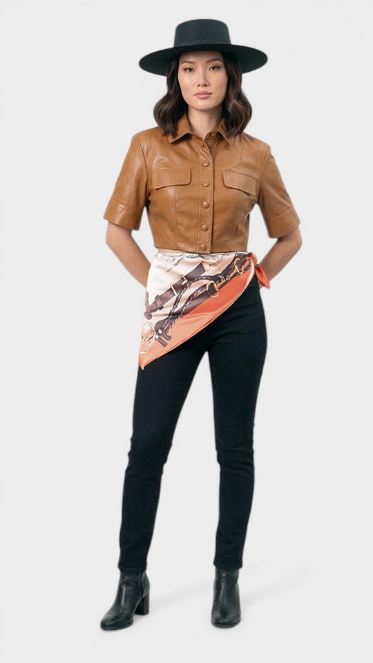 Cropped Couro Marcela