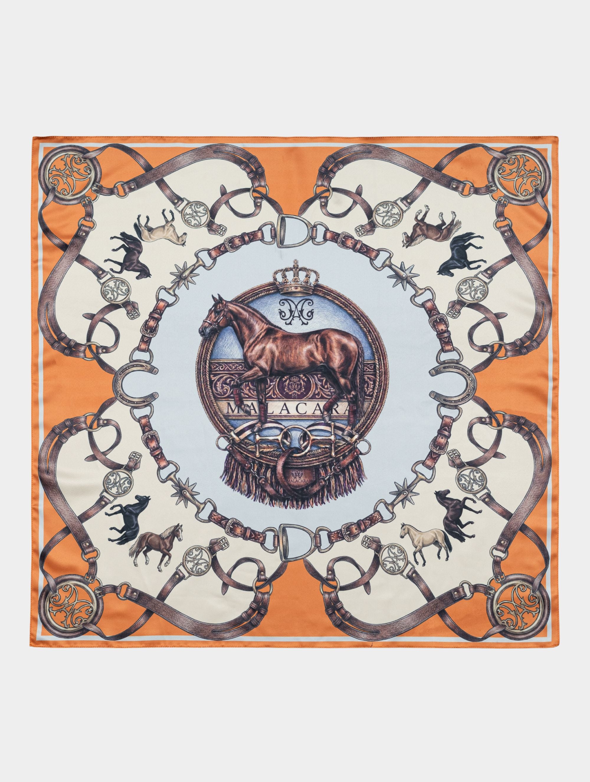 Lenço de Cetim Mangalarga 90x90