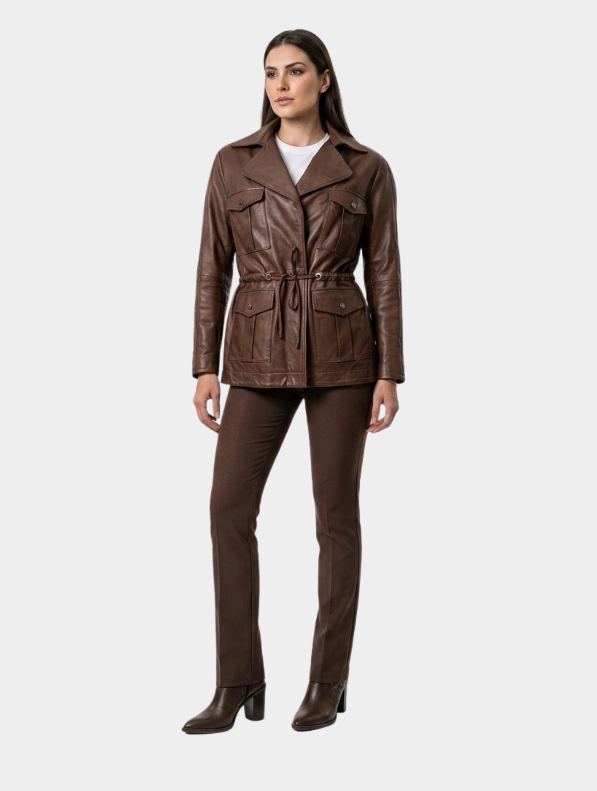 Parka de Couro Pelica Tannat