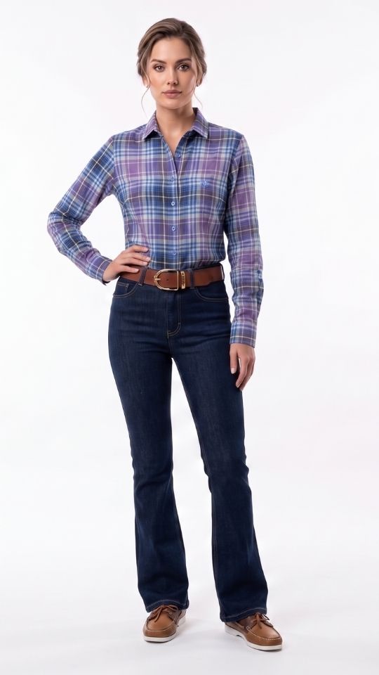 Camisa Algodão Hortênsia Xadrez