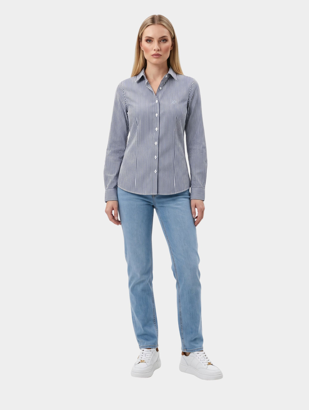 Camisa Algodão Hortênsia Listras Finas