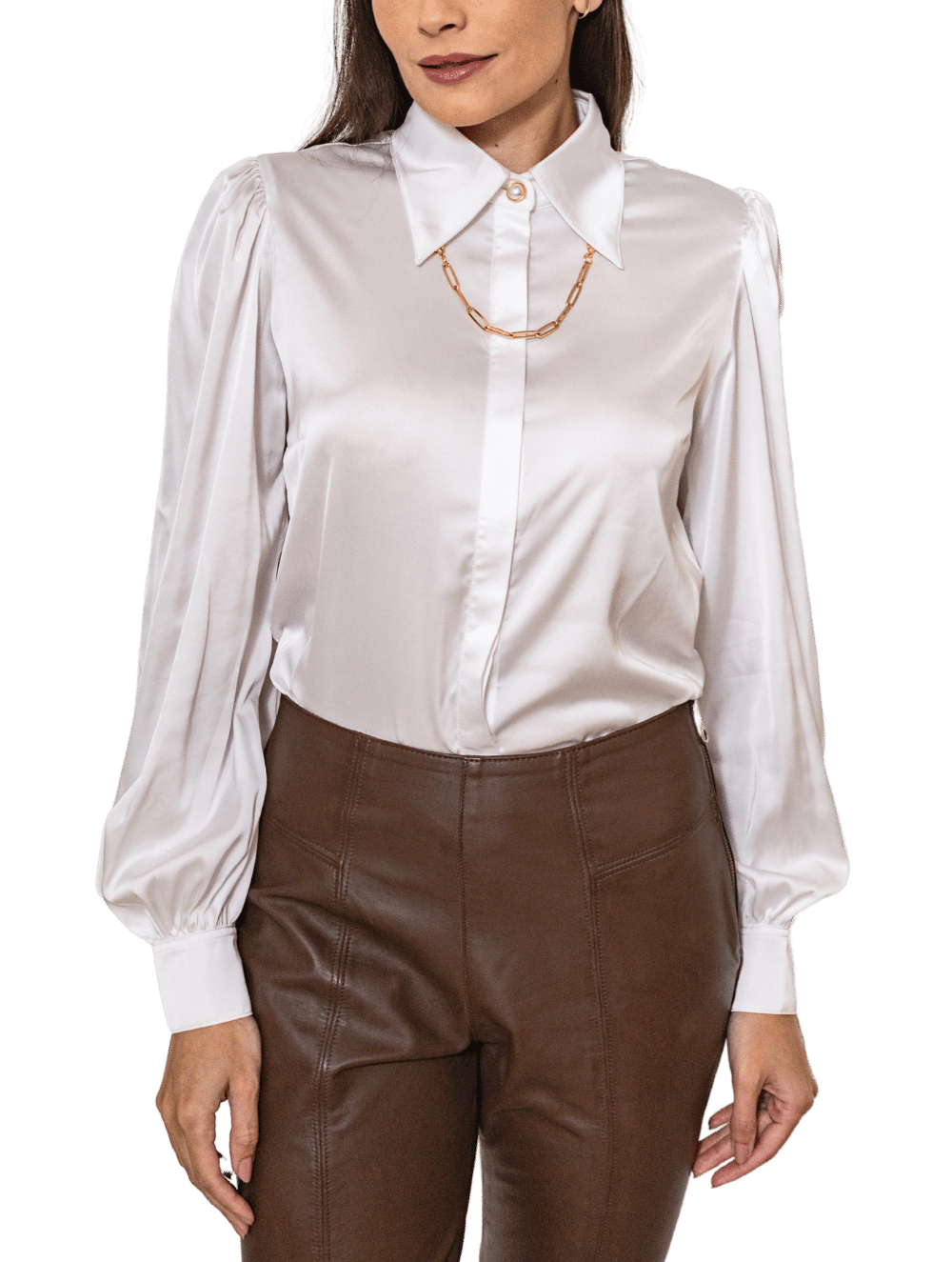 Camisa de Cetim Feminina Calhandra