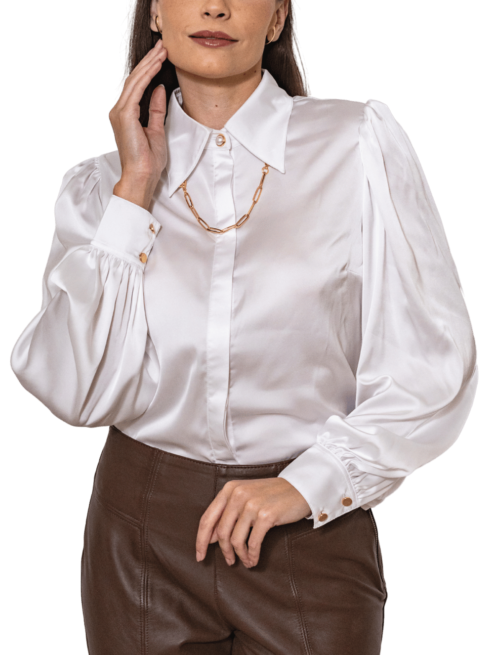 Camisa de Cetim Feminina Calhandra