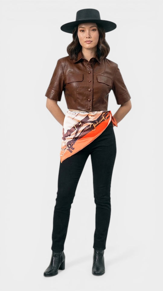 Cropped Couro Marcela